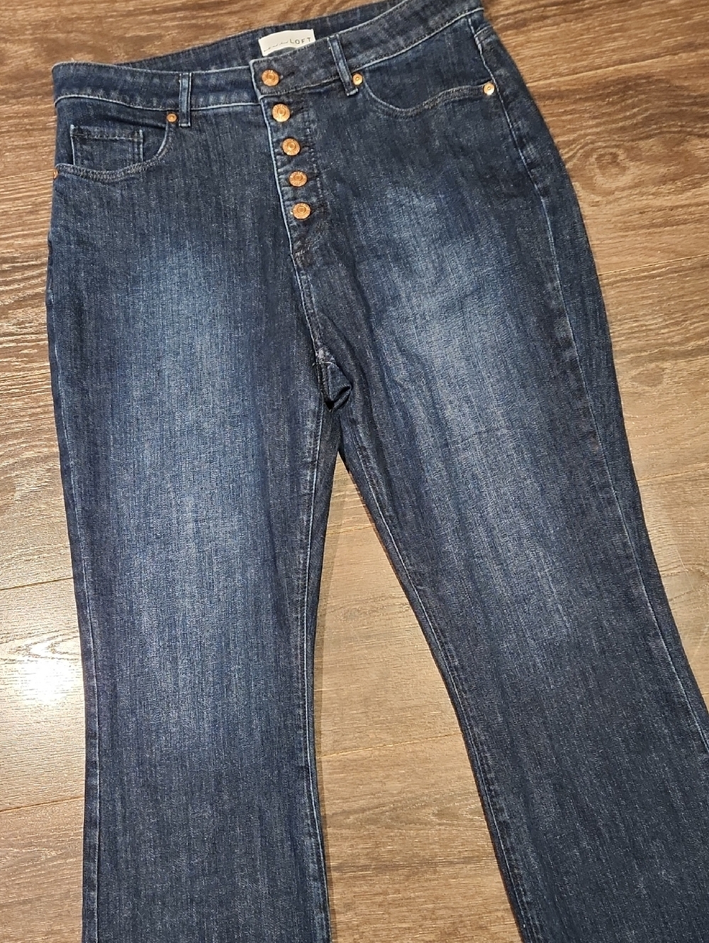 ❤️ LOFT HIGH RISE CROP FLARE JEANS, 12 (31) - Picture 4 of 8